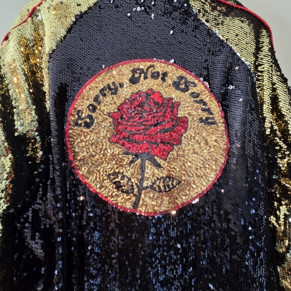 Forever21 Rare Vintage Style Unisex Sequin Boho Casual Festival Jacket Sz Large - Picture 5 of 13